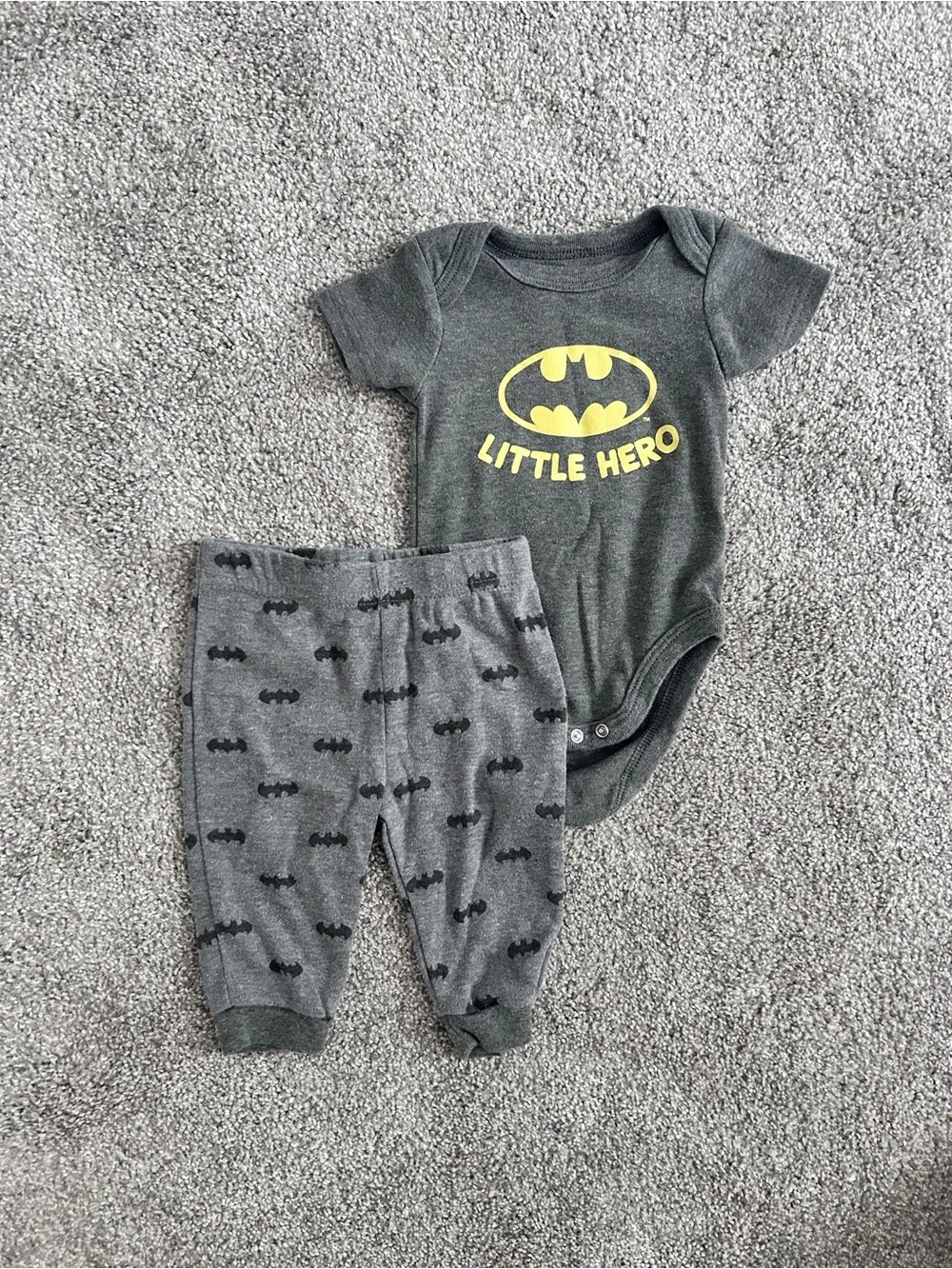 Batman Gray and Yellow Little Hero One-Piece with Pants